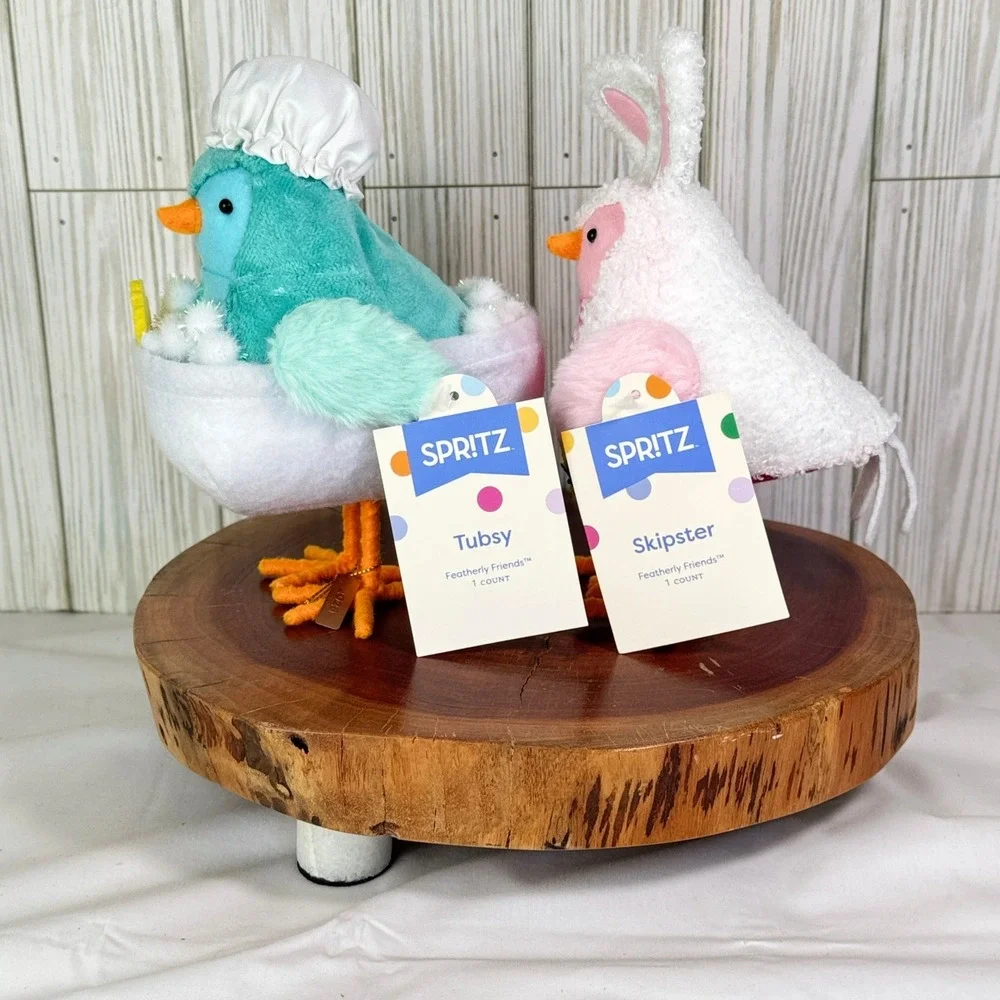 Spritz Featherly Friends Tubsy and Skipster‎ Easter Bird Figurines Set of 2 NWT